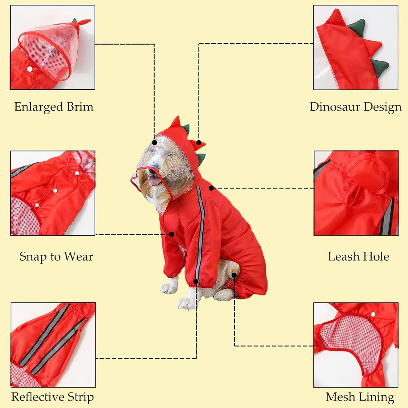 Dog Raincoat Hooded