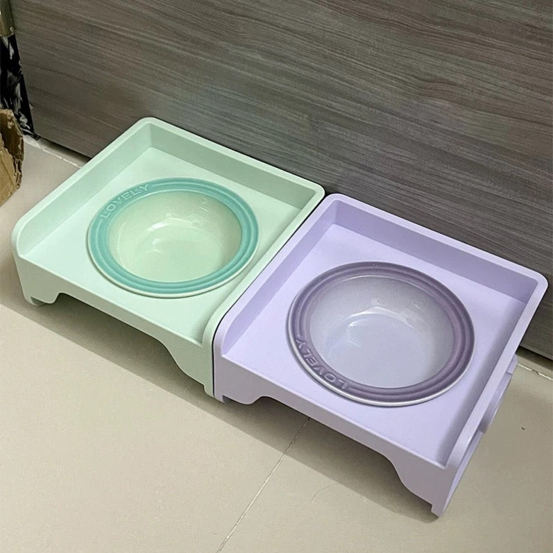 Ceramic Square bowl cat bowl - PetsLoveStory®