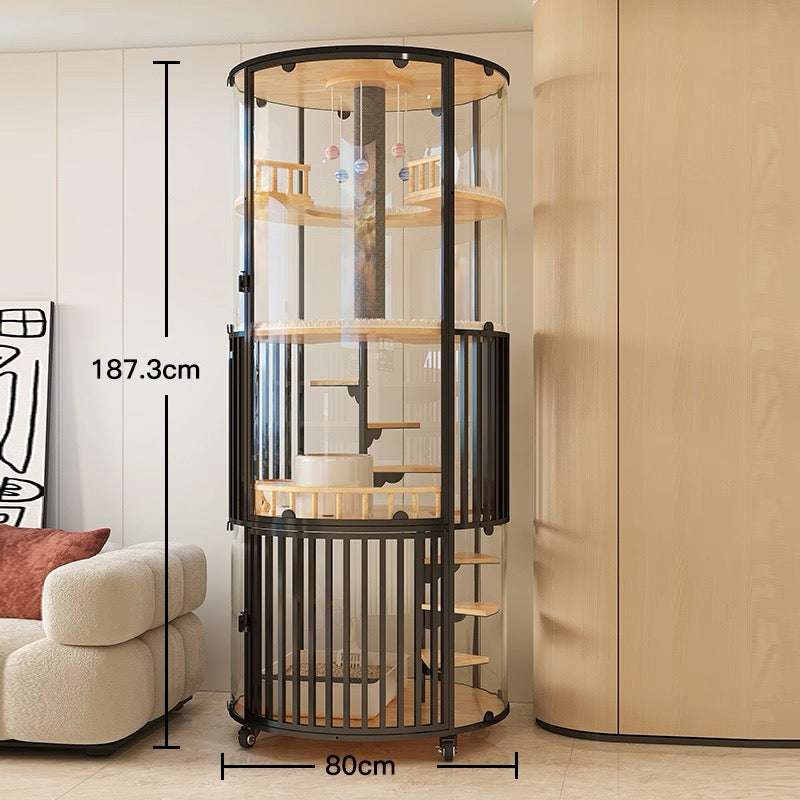 MiaoZan Premium Glass Cat Villa - 360° Series