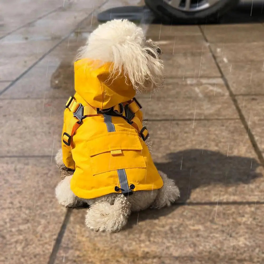 Puppy Raincoat Hooded Design Waterproof with Traction Ring High - PetsLoveStory®