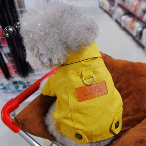 Spring Dog Suit Outfits Denim Coat Clothes for Small Medium Dogs with - PetsLoveStory®
