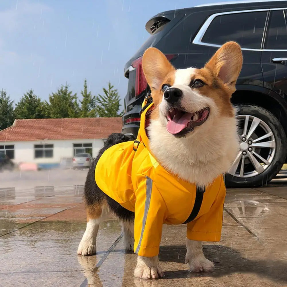 Puppy Raincoat Hooded Design Waterproof with Traction Ring High - PetsLoveStory®