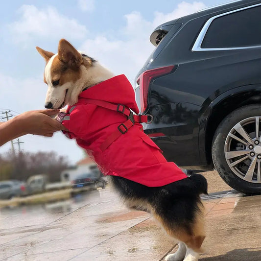 Puppy Raincoat Hooded Design Waterproof with Traction Ring High - PetsLoveStory®