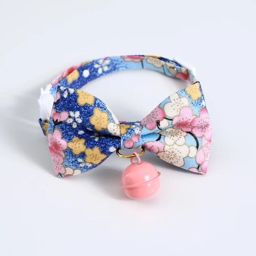 Japanese Style Cats Collar with Bell Cherry Blossoms Pattern Kitten - PetsLoveStory®