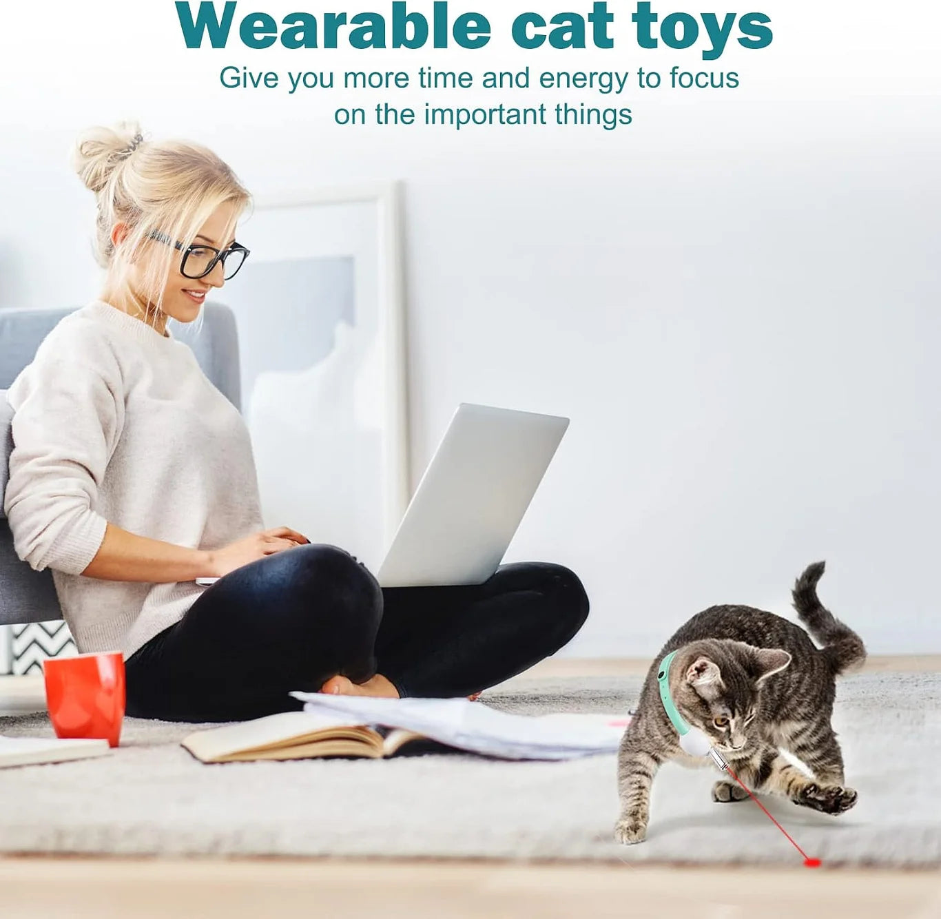 Automatic Cat Toys with LED Light,Upgraded Lengthened Light Head - PetsLoveStory®