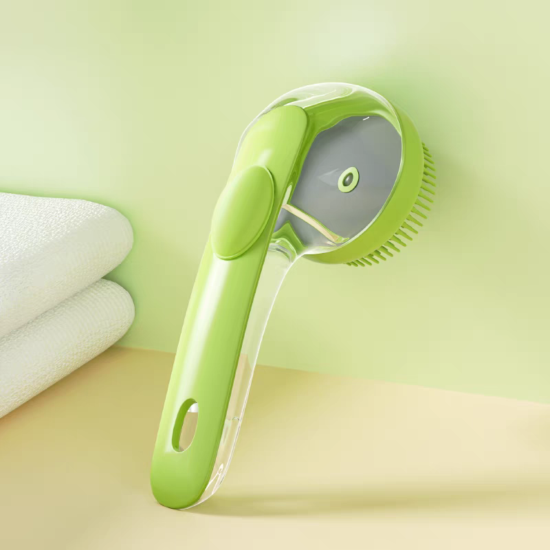 Pet Liquid Long Handle Press Bath Brush - PetsLoveStory®