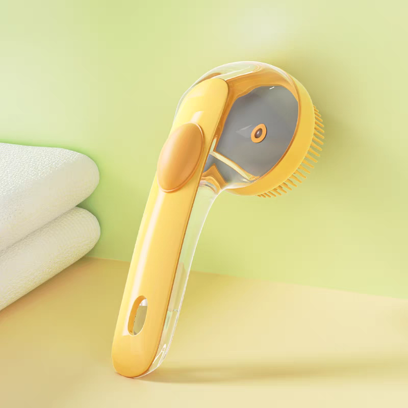 Pet Liquid Long Handle Press Bath Brush - PetsLoveStory®