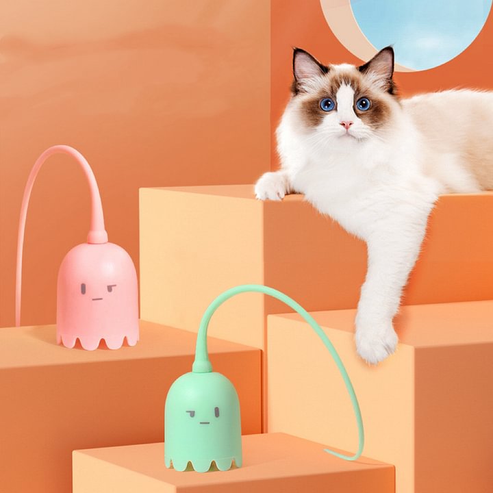 Cat Wand Toy Automatic Silicone Tail Teaser Toy 2 In 1 - PetsLoveStory®