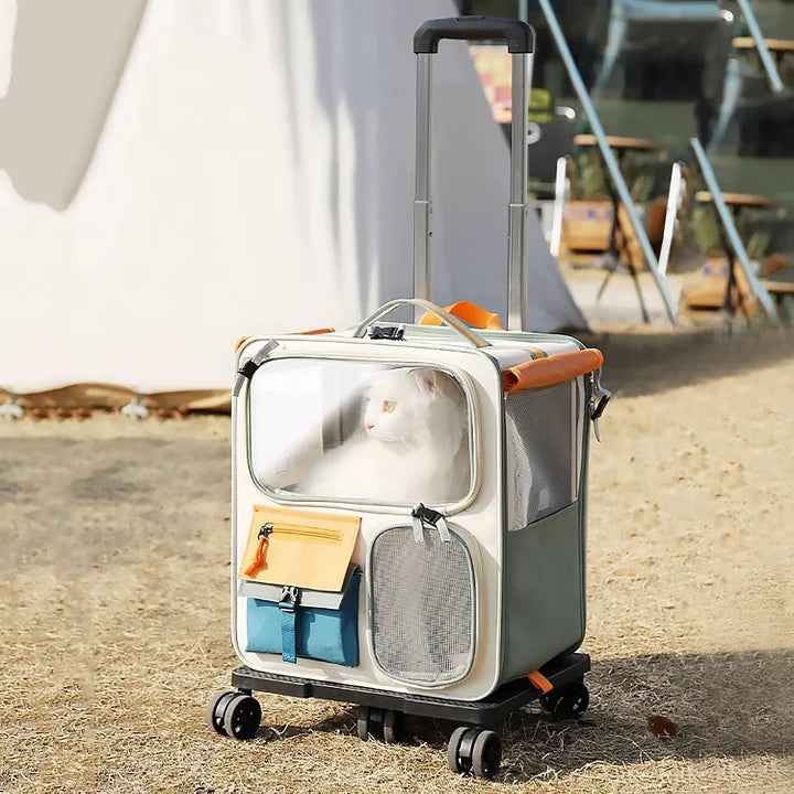 Pet Carrier Baggage Collapsible & Detachable Trolley Bag - PetsLoveStory®