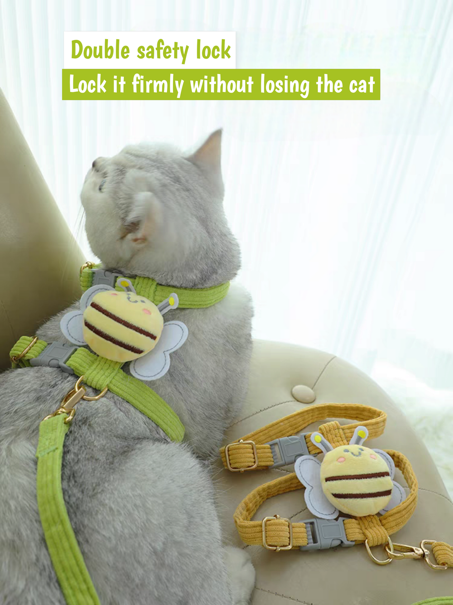 Bee Shape Cat Harness Traction Rope - PetsLoveStory®