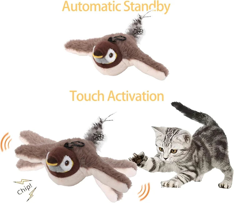 Flapping Wings Sparrow Bird Cat Toy - PetsLoveStory®