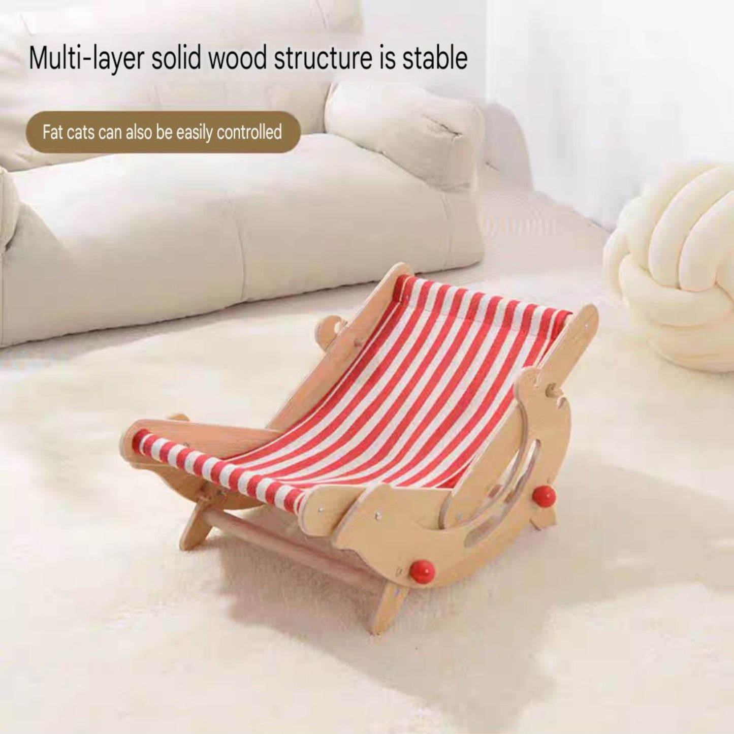 Cat Recliner Chair Solid Wood Multiple Adjustment Levels - PetsLoveStory®