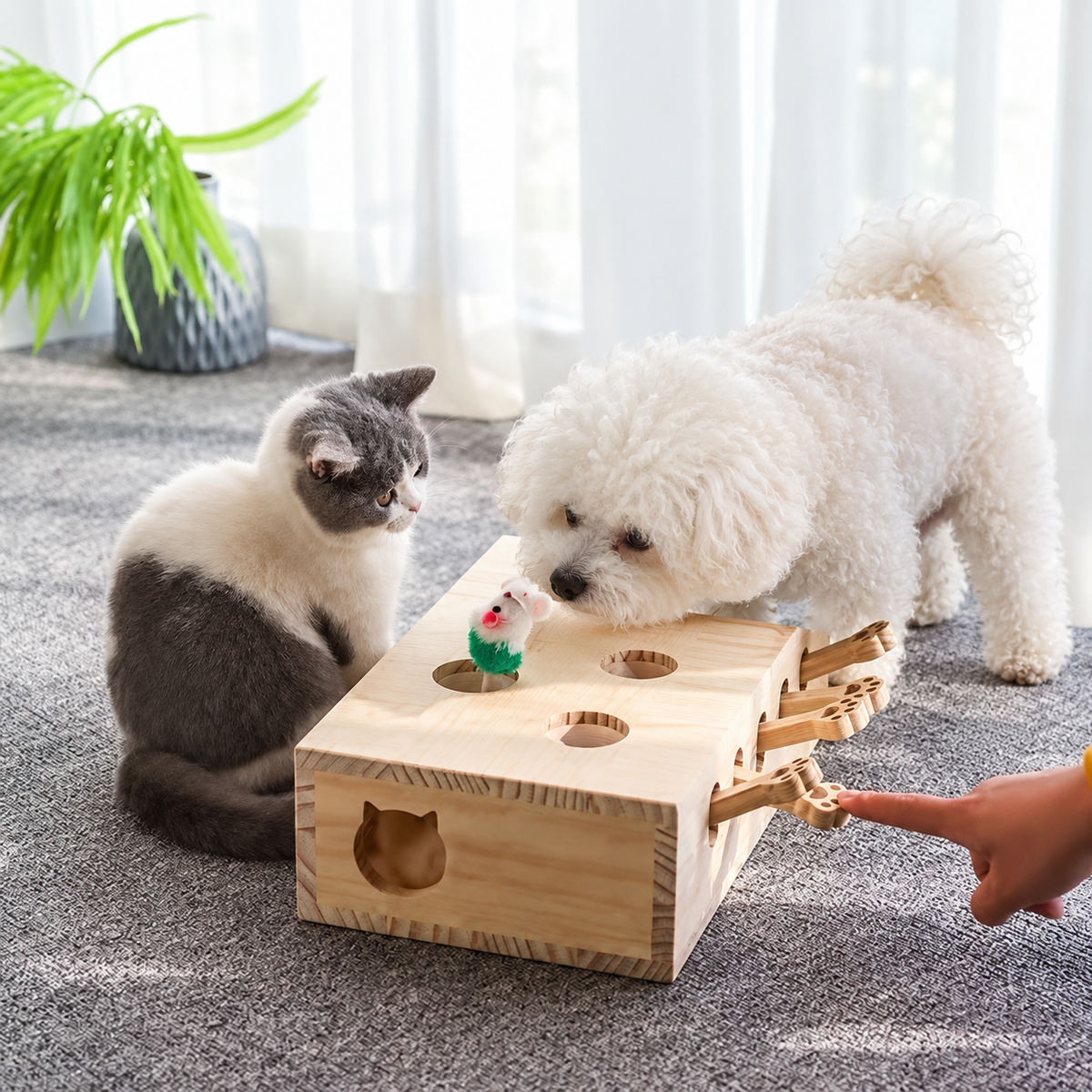 Wooden Whack-a-Mole Pet Game