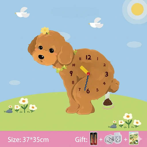 Relógio de parede Popping Puppy