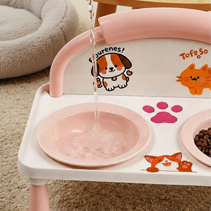Elevated Double Pet Bowl for Cats & Dogs