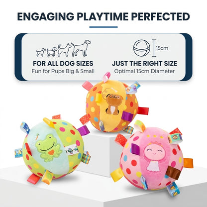 Colorful Squeaky Plush Dog Training Ball