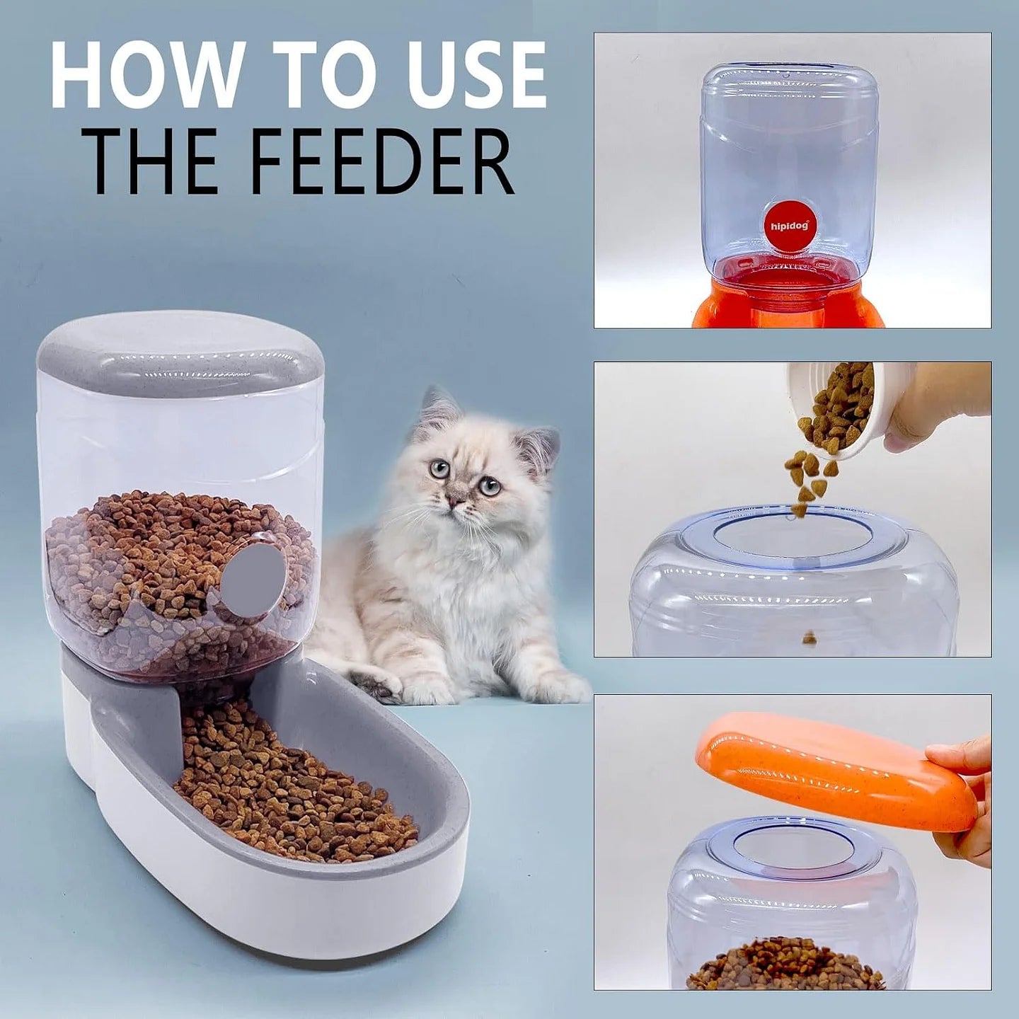 Automatic Pet Feeder 4L Gravity Dog Food Dispenser Large Capacity