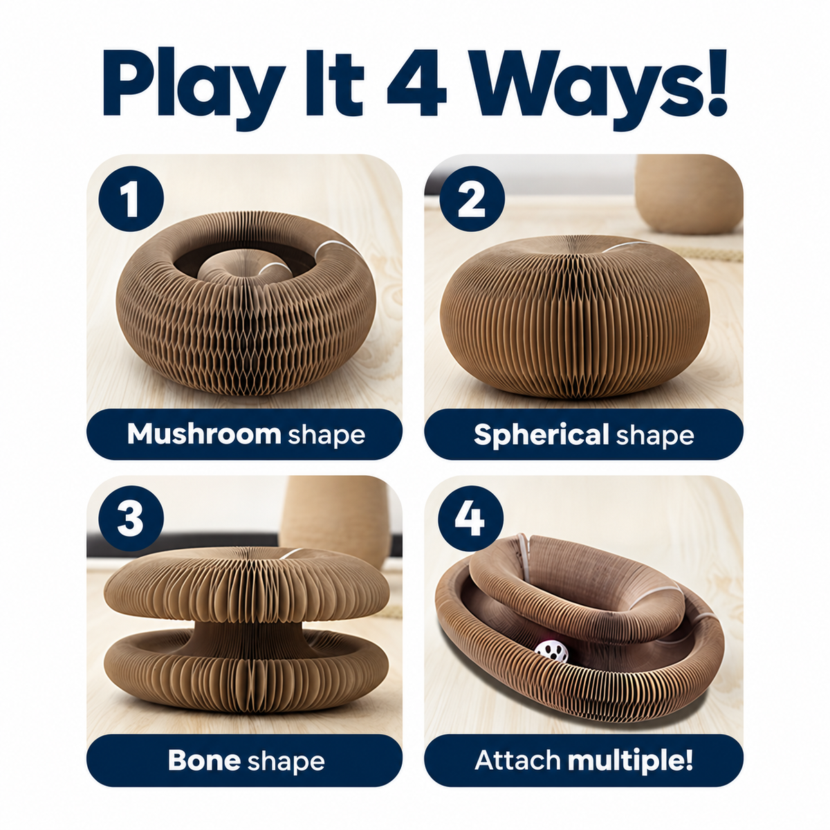 Magic Ball Track Scratcher™ – Foldable Play Ring for Cats & Small Dogs