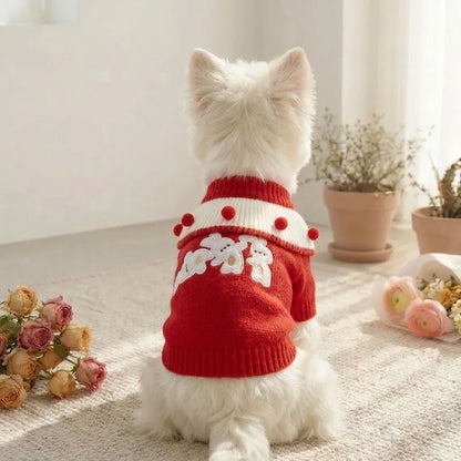 Snowman Pom-Pom Pet Sweater