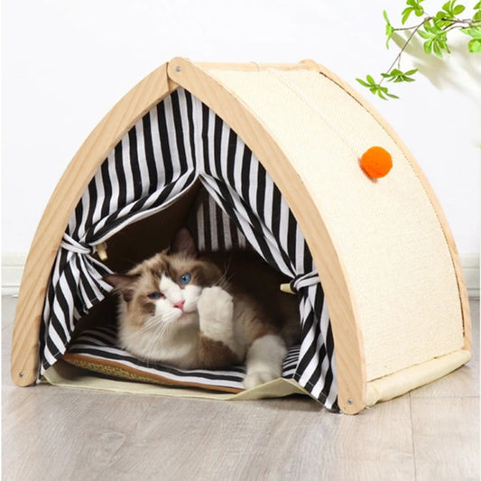 Cat House Tent Shape with Sisal Scratcher