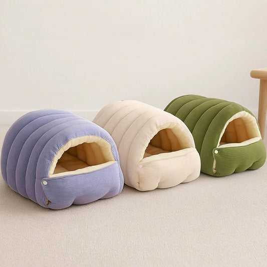 Cama aconchegante estilo caverna com capa removível e lavável