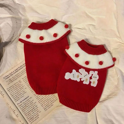 Snowman Pom-Pom Pet Sweater