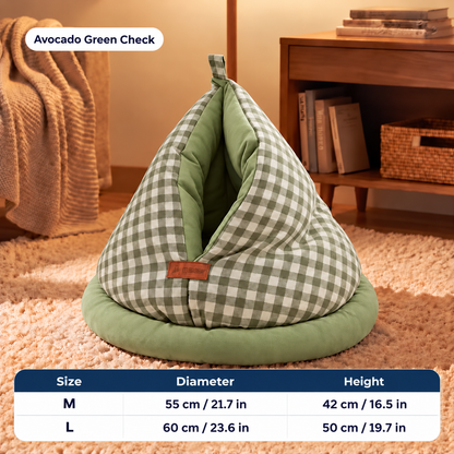 Plaid Teepee Cat Bed