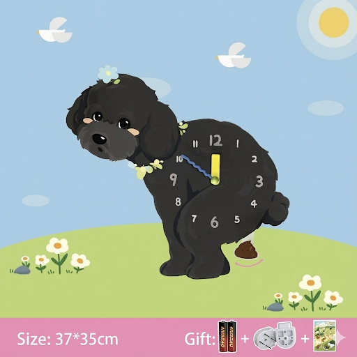 Relógio de parede Popping Puppy