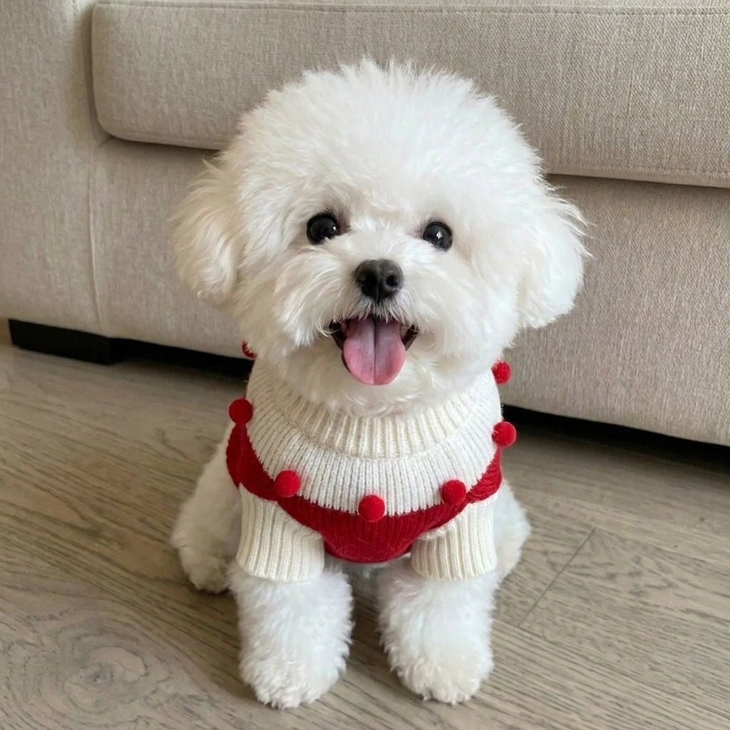 Snowman Pom-Pom Pet Sweater
