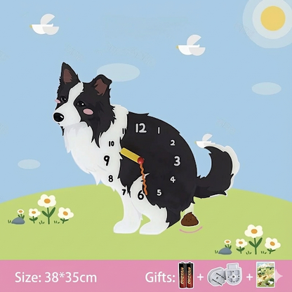 Popping Puppy Wall Clock