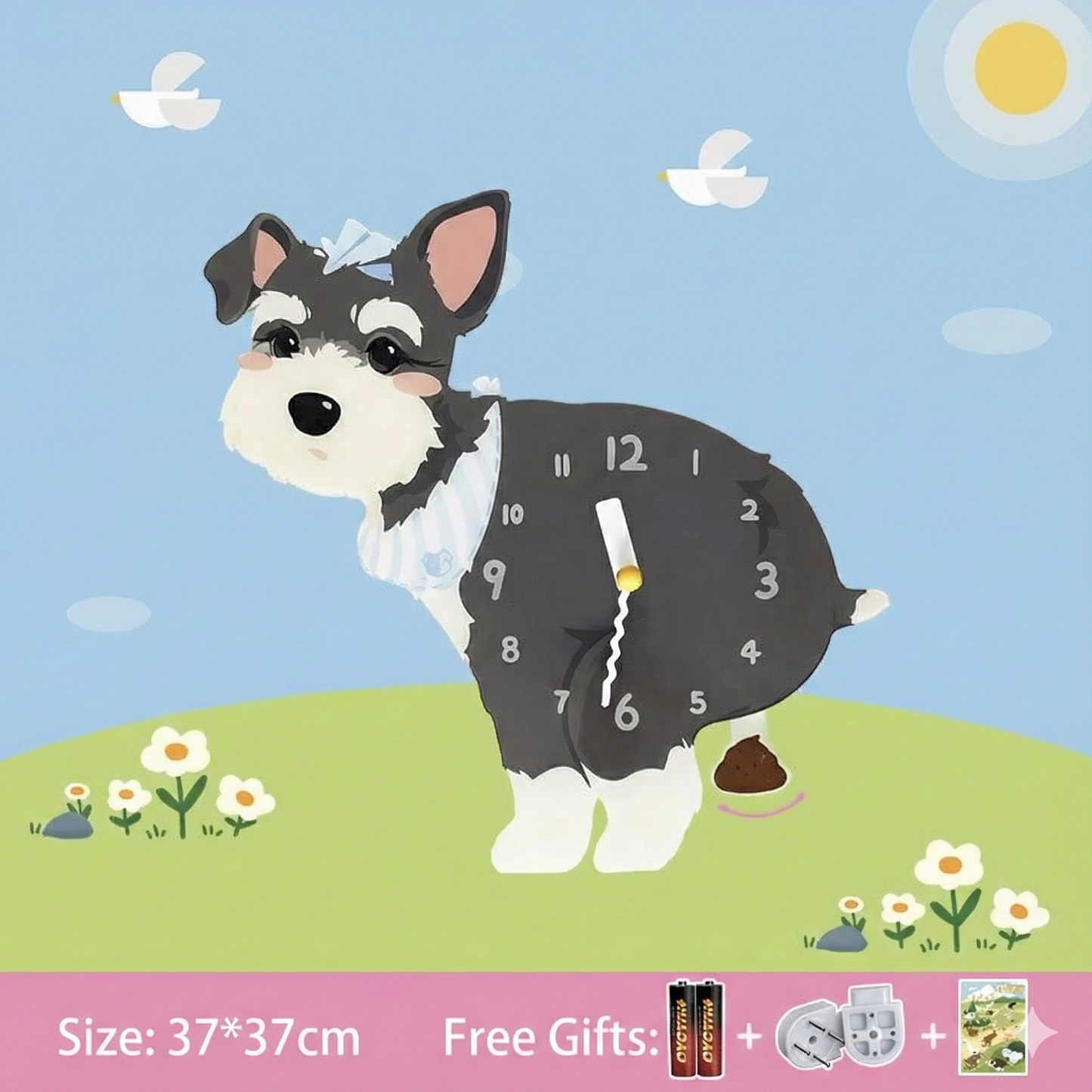 Relógio de parede Popping Puppy