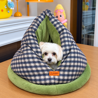 Plaid Teepee Cat Bed