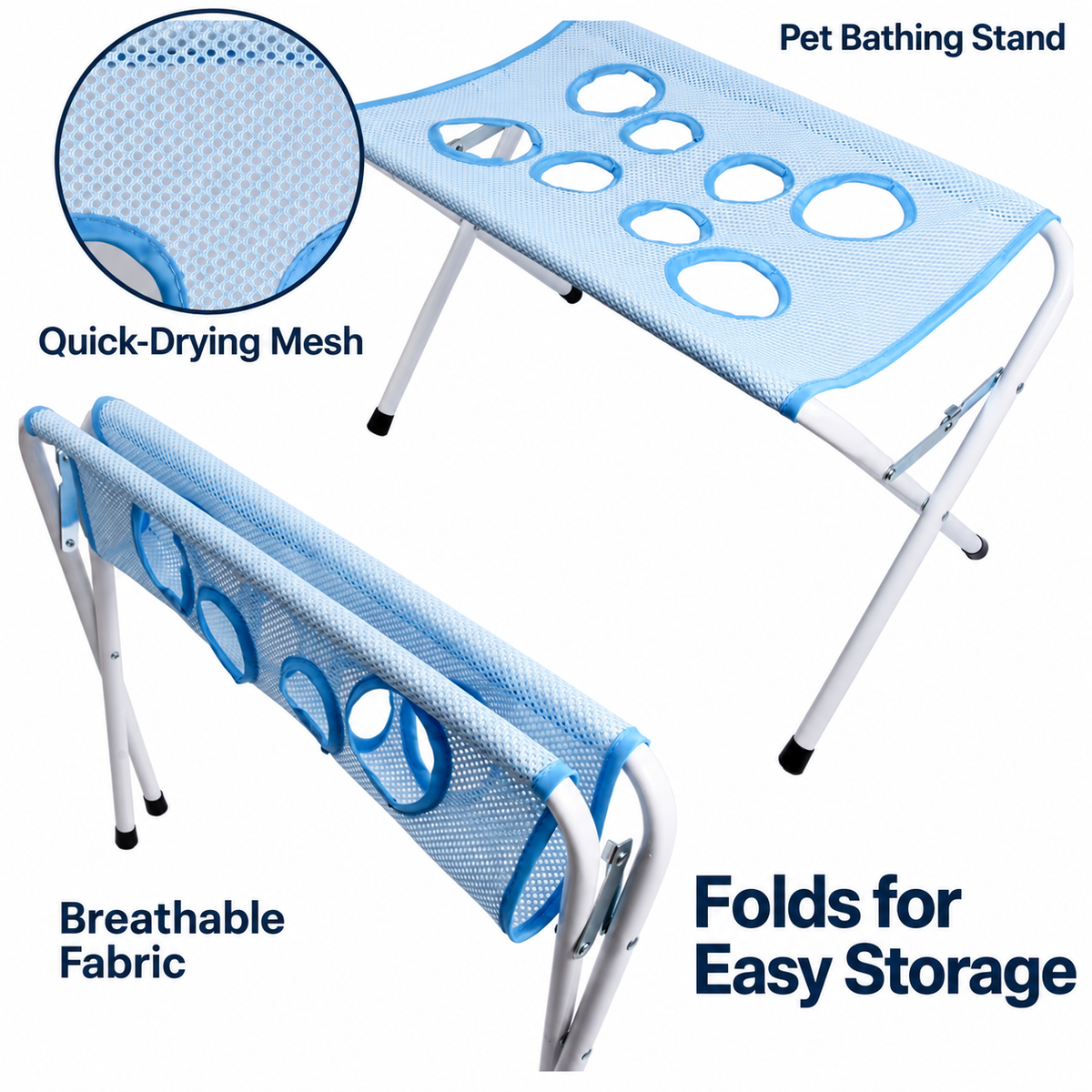 Fold-Flat Pet Bath Stand