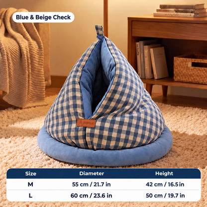 Plaid Teepee Cat Bed