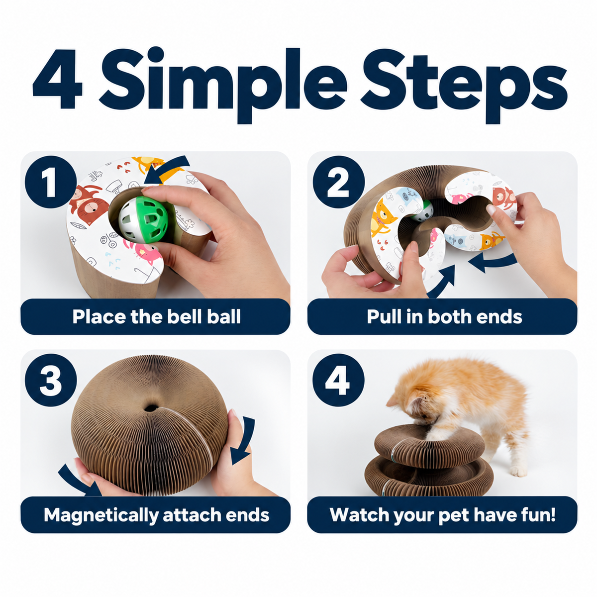 Magic Ball Track Scratcher™ – Foldable Play Ring for Cats & Small Dogs