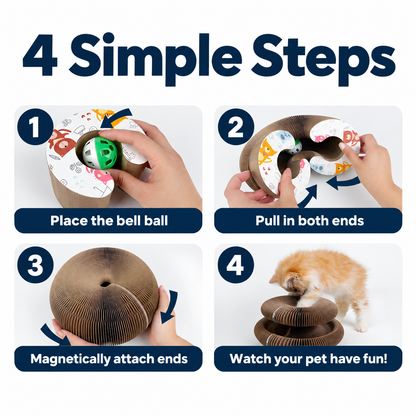 Magic Ball Track Scratcher™ – Foldable Play Ring for Cats & Small Dogs
