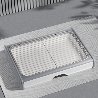 Drawer-Style Dog Potty Tray with Wire Grid