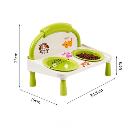 Elevated Double Pet Bowl for Cats & Dogs