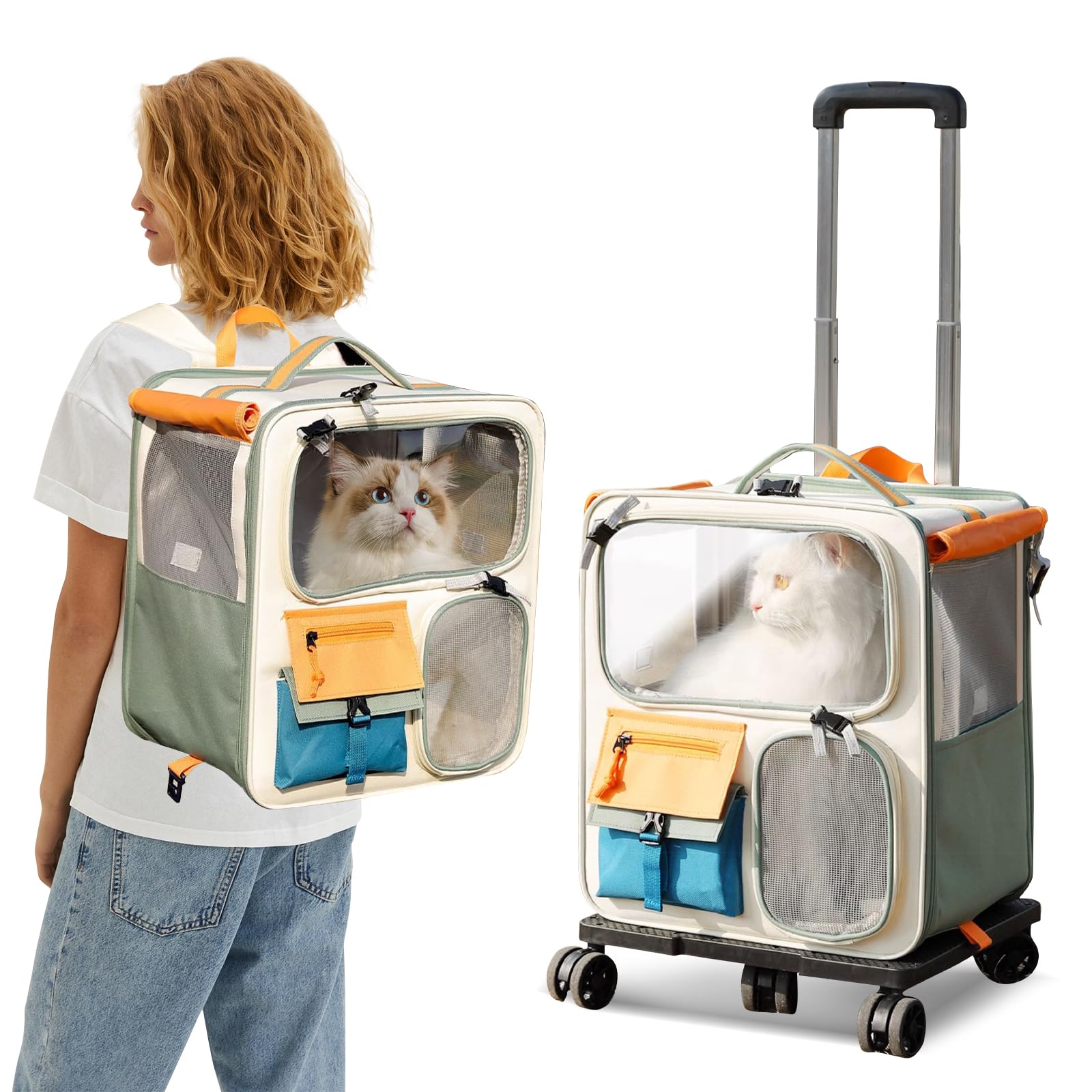 Pet Carrier Baggage Collapsible & Detachable Trolley Bag - PetsLoveStory®