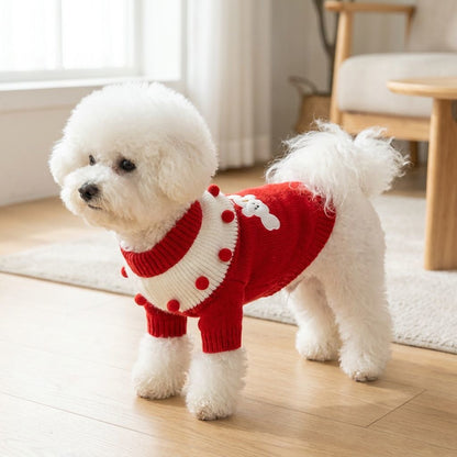 Snowman Pom-Pom Pet Sweater