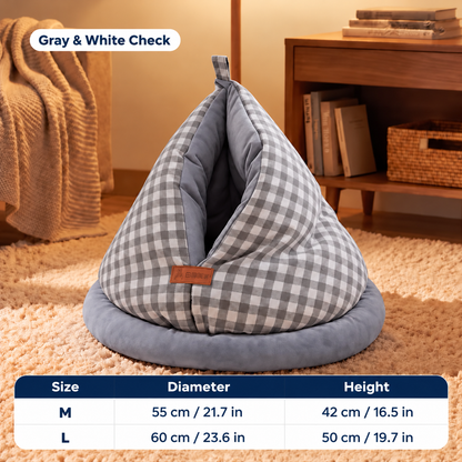 Plaid Teepee Cat Bed