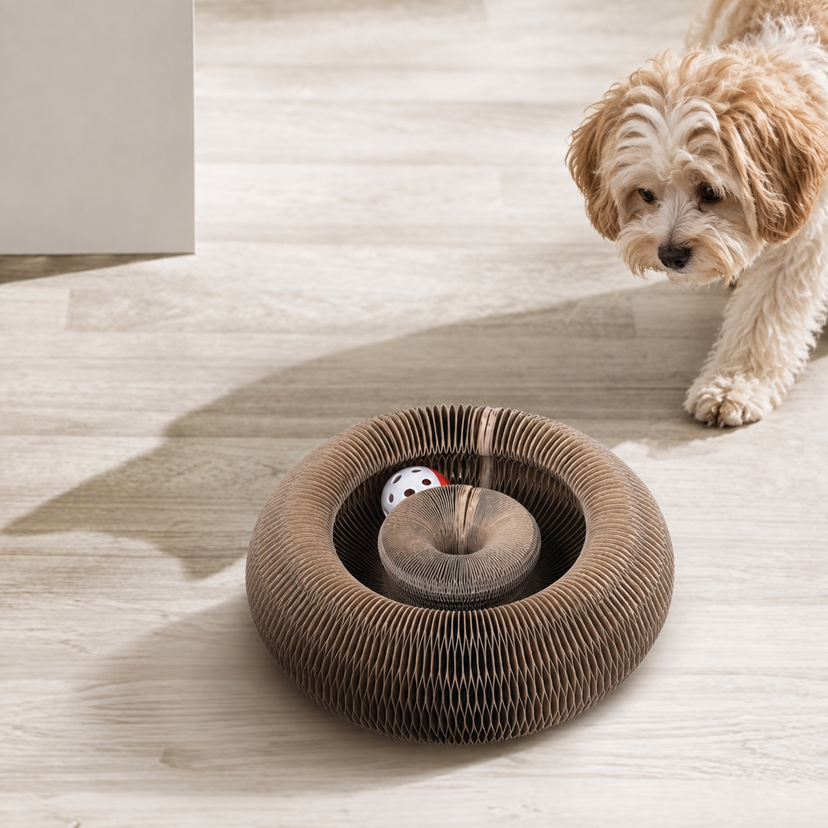 Magic Ball Track Scratcher™ – Foldable Play Ring for Cats & Small Dogs