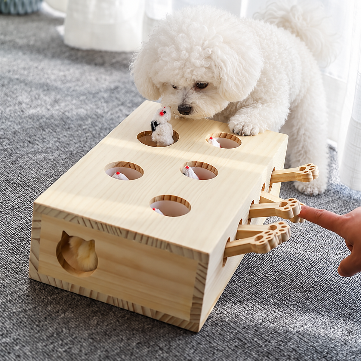Wooden Whack-a-Mole Pet Game