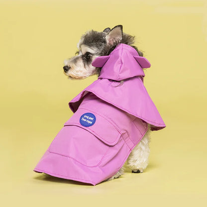 Pets Dog Clothes Hooded Pet Raincoats Strip Dogs Rain Coat