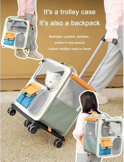 Pet Carrier Baggage Collapsible & Detachable Trolley Bag