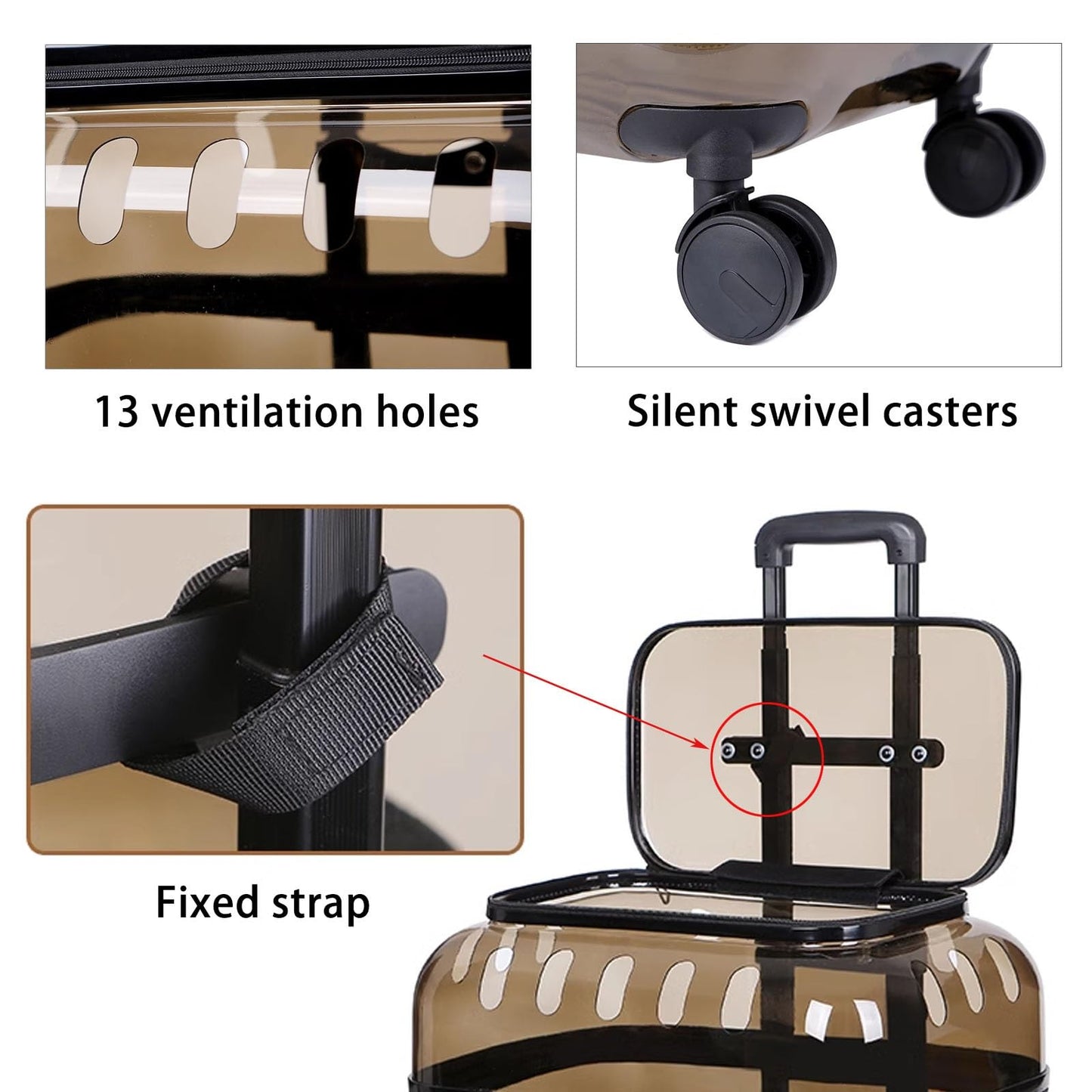 PetsLoveStory® Transparent Pet Travel Trolley