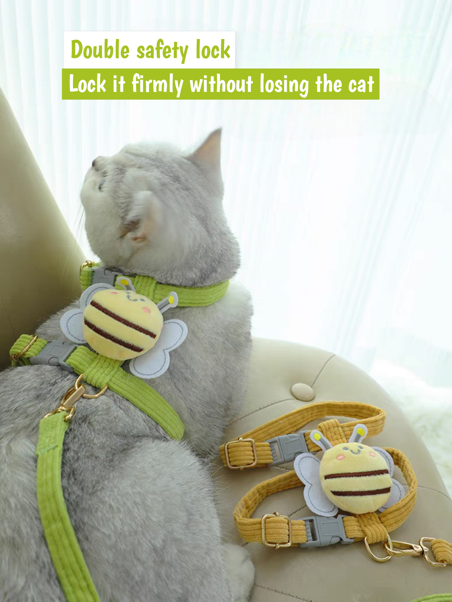 Bee Shape Cat Harness Traction Rope