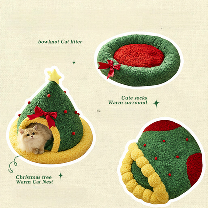 A windproof and warm Christmas nest for cats