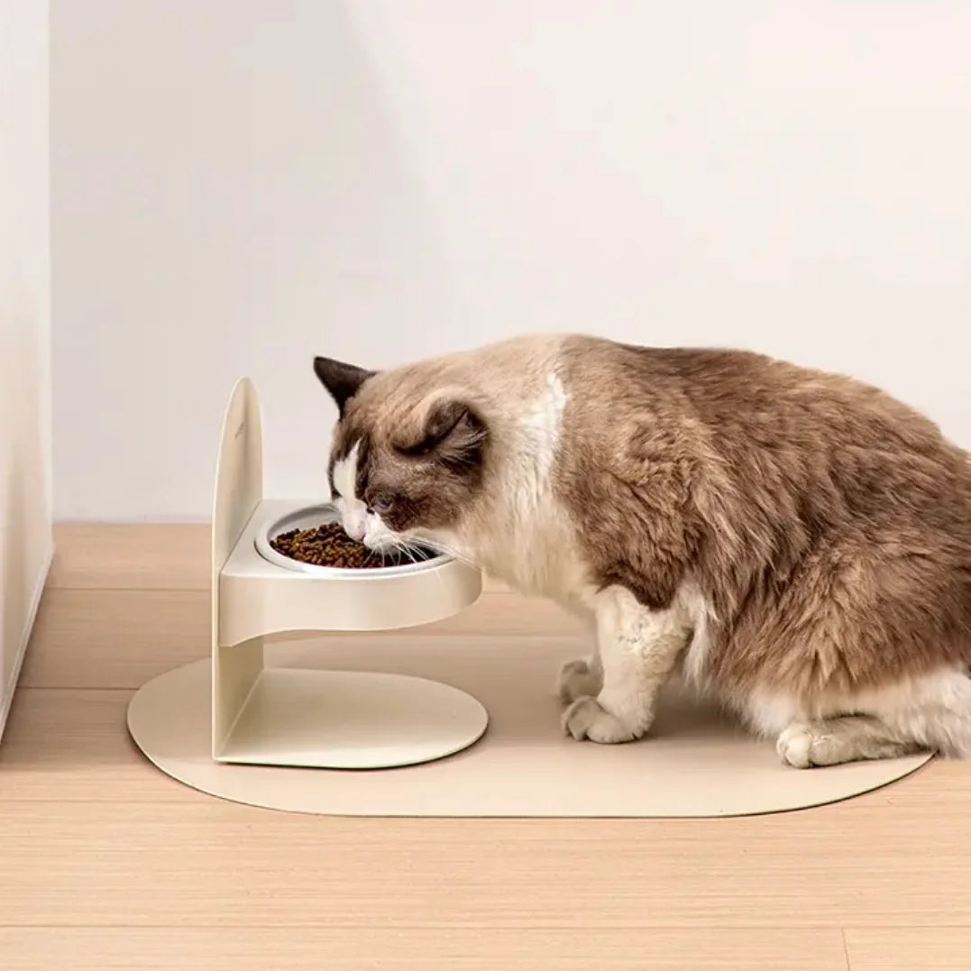 Adjustable ceramic bowl for cat