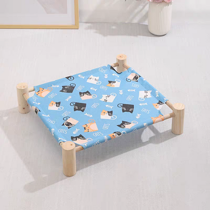 Wooden Cat Camp Bed for summer